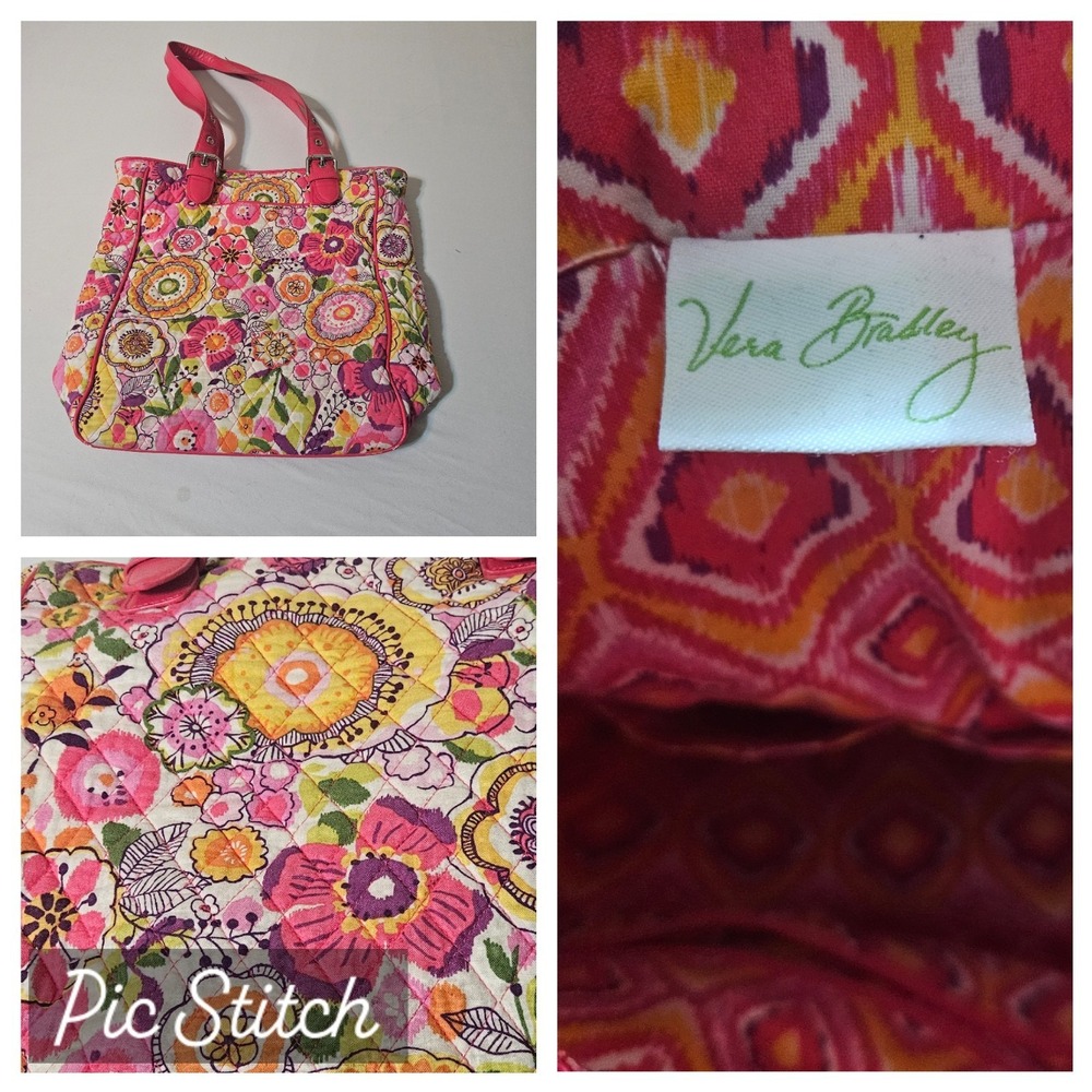 Vera‎ Bradley Large Zip Purse with inside Zip pockets Floral  Pink